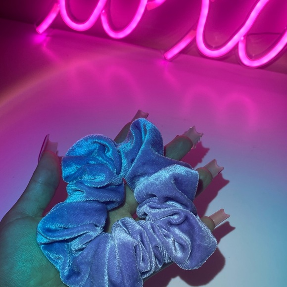 Purple Velvet Hair Scrunchie - Picture 1 of 6